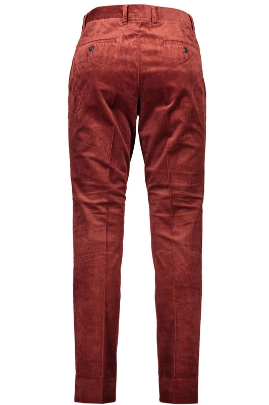 Red Cotton Men Trouser