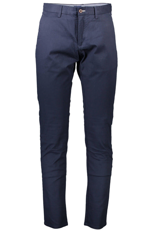 Blue Cotton Men Trouser