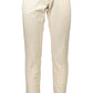 Beige Cotton Men Trousers