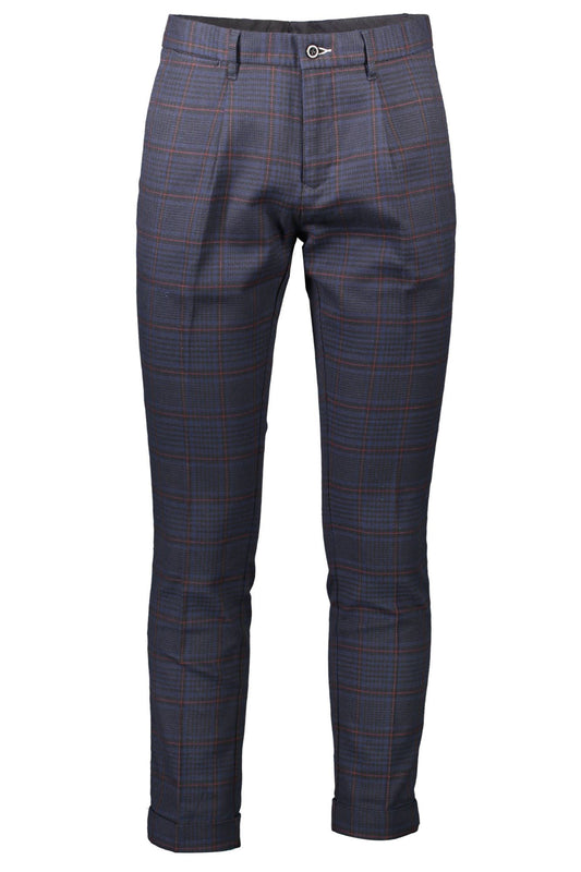 Blue Cotton Men Trouser