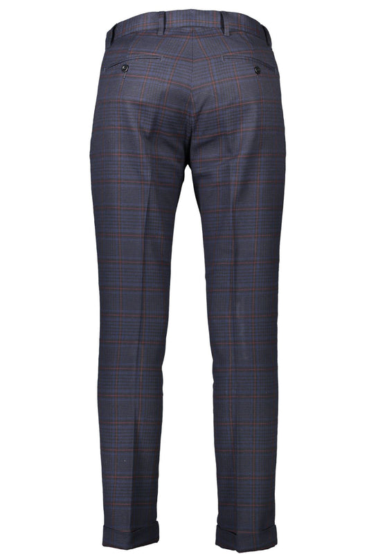 Blue Cotton Men Trouser