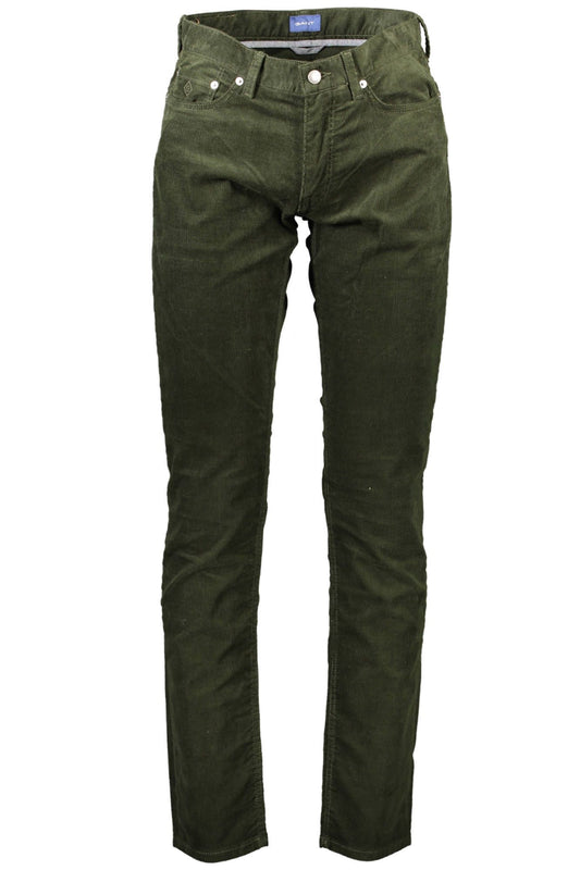 Green Cotton Men Pant