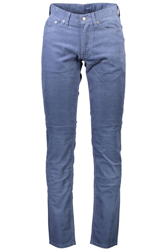 Blue Cotton Men Pant