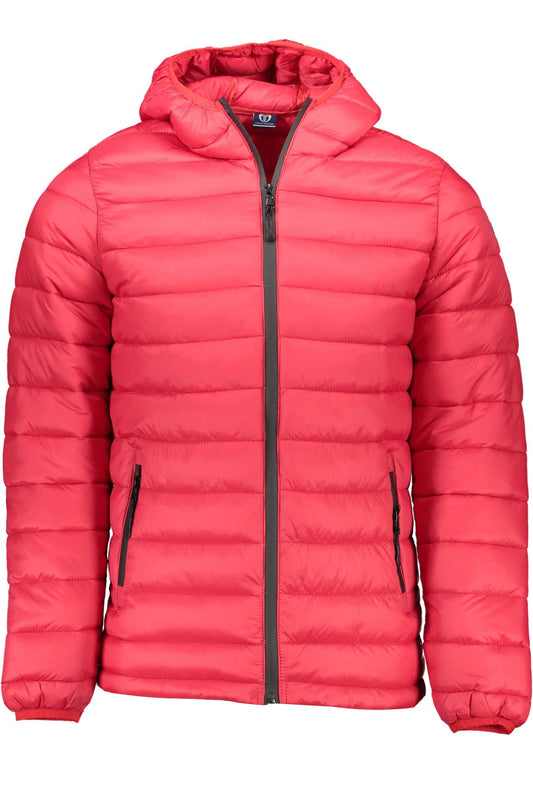 Red Polyester Men's Jacket
