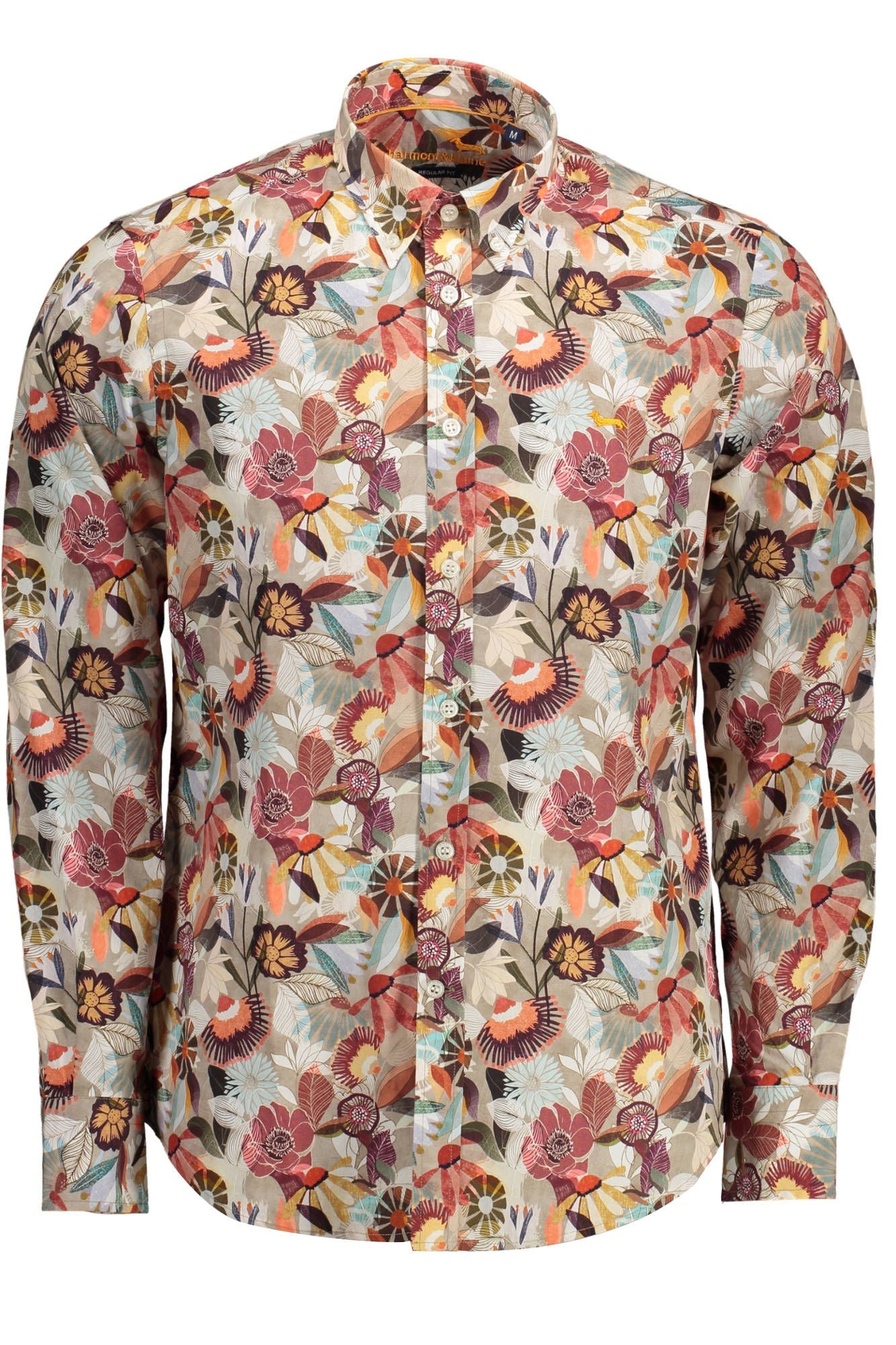Beige Cotton Men Shirt
