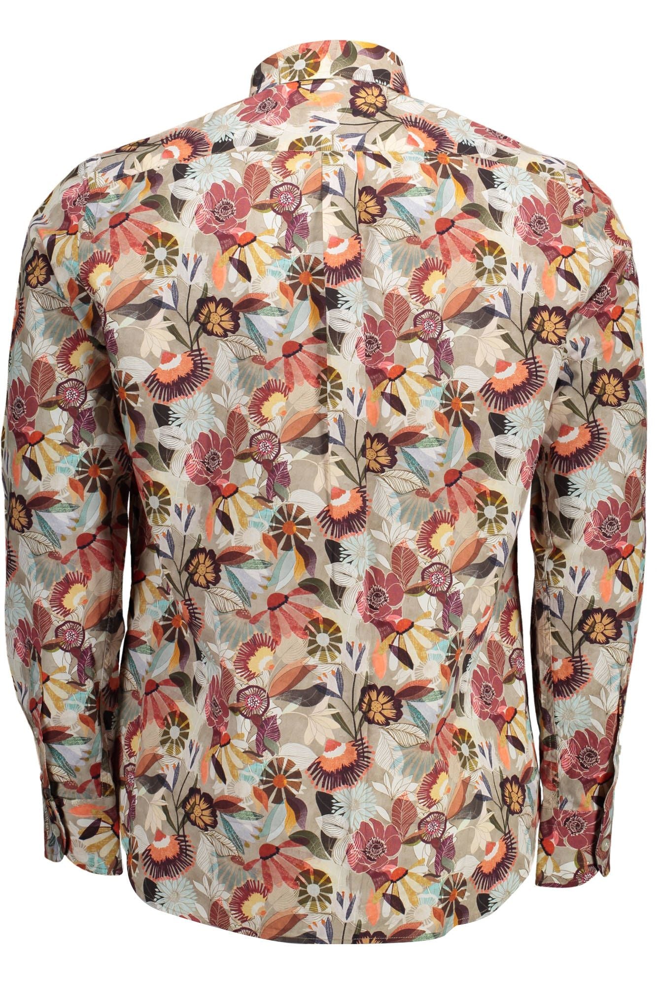 Beige Cotton Men Shirt