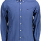 Blue Cotton Men Shirt