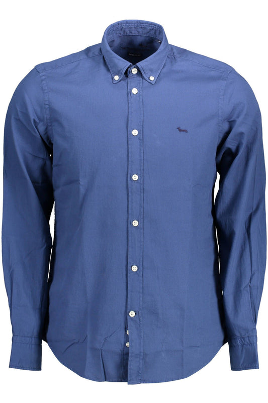 Blue Cotton Men Shirt