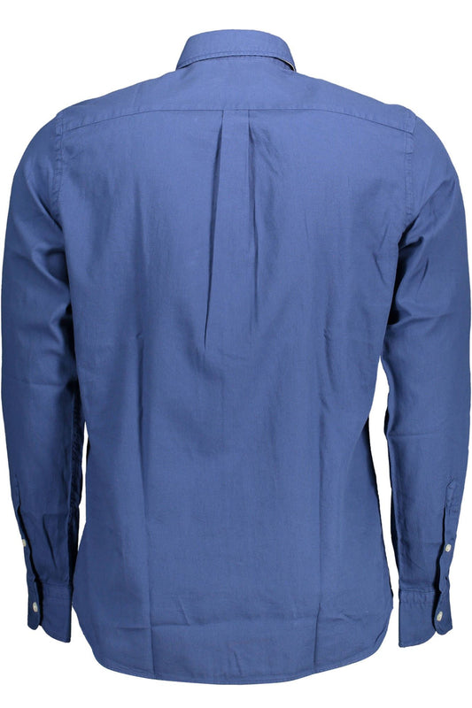 Blue Cotton Men Shirt