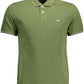 Green Cotton Men Polo Shirt