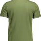 Green Cotton Men Polo Shirt