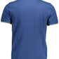 Blue Cotton Men Polo Shirt