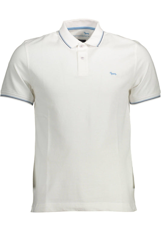 White Cotton Men Polo Shirt