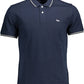 Blue Cotton Men Polo Shirt