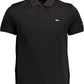 Black Cotton Men Polo Shirt