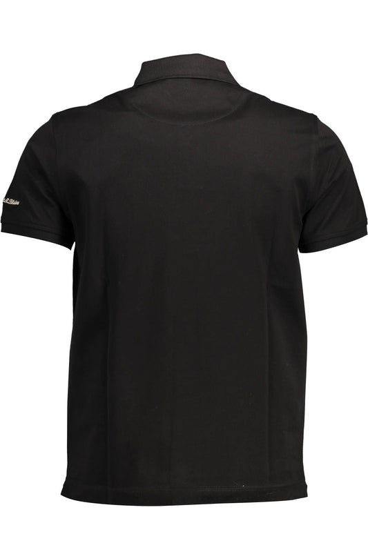 Black Cotton Men Polo Shirt