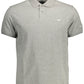 Gray Cotton Men Polo Shirt