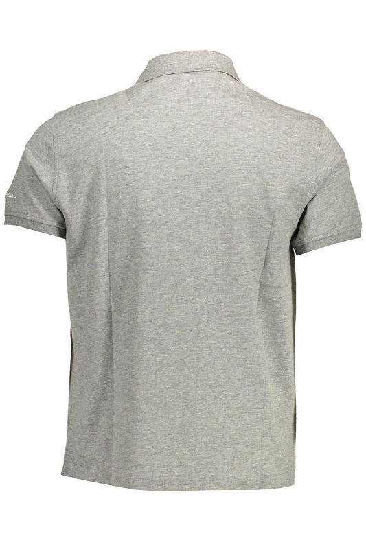 Gray Cotton Men Polo Shirt