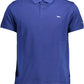 Blue Cotton Men Polo Shirt