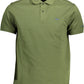 Green Cotton Men Polo Shirt