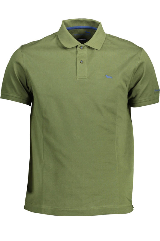 Green Cotton Men Polo Shirt