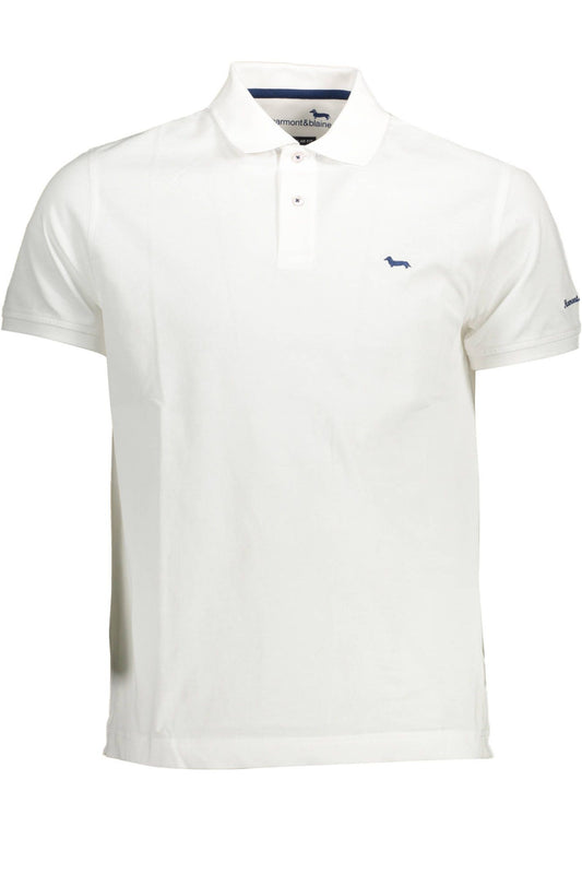 White Cotton Men Polo Shirt