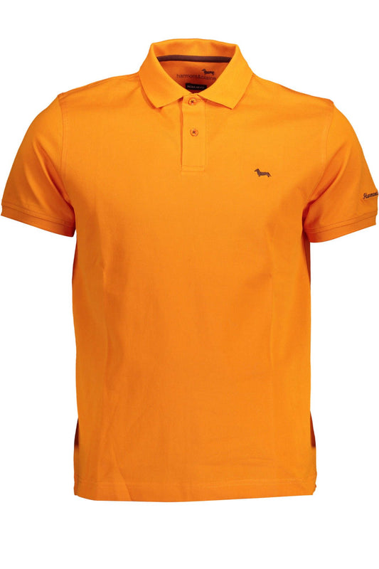 Orange Cotton Men Polo Shirt