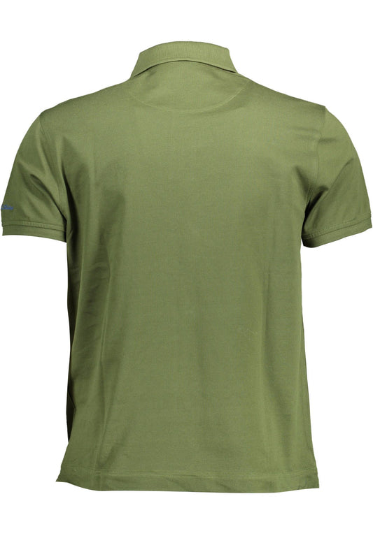 Green Cotton Men Polo Shirt