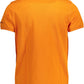 Orange Cotton Men Polo Shirt