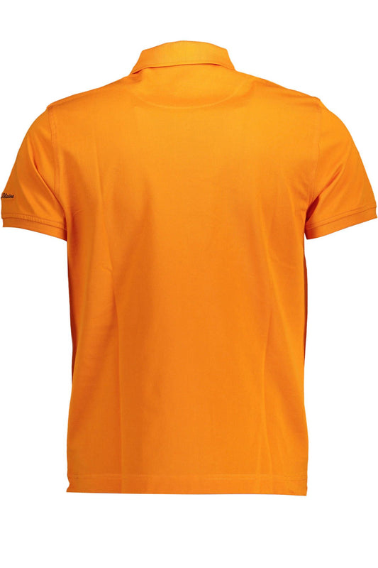 Orange Cotton Men Polo Shirt