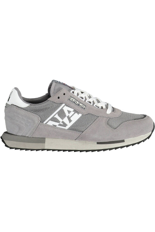 Gray Leather Men Sneaker