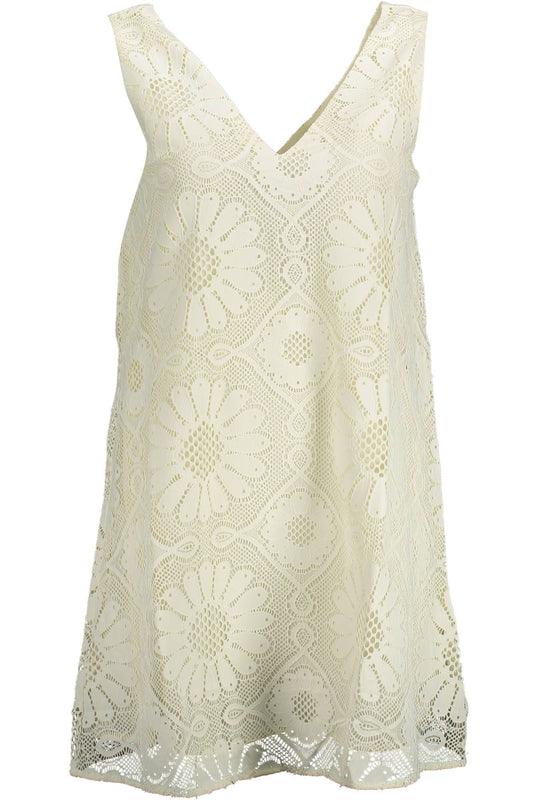 White Elastane Women Dress