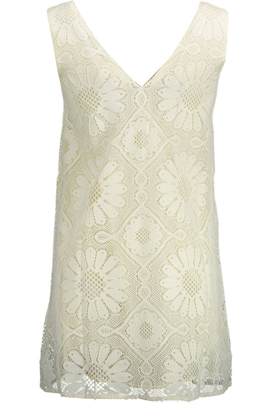 White Elastane Women Dress