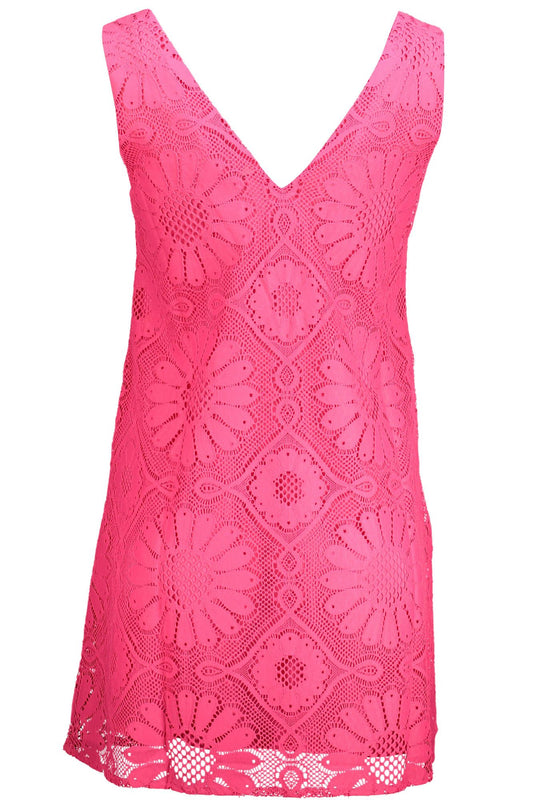 Pink Elastane Women Dress