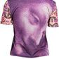 Light Blue Polyester Women T-Shirt