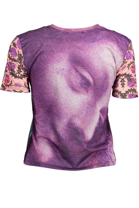 Light Blue Polyester Women T-Shirt