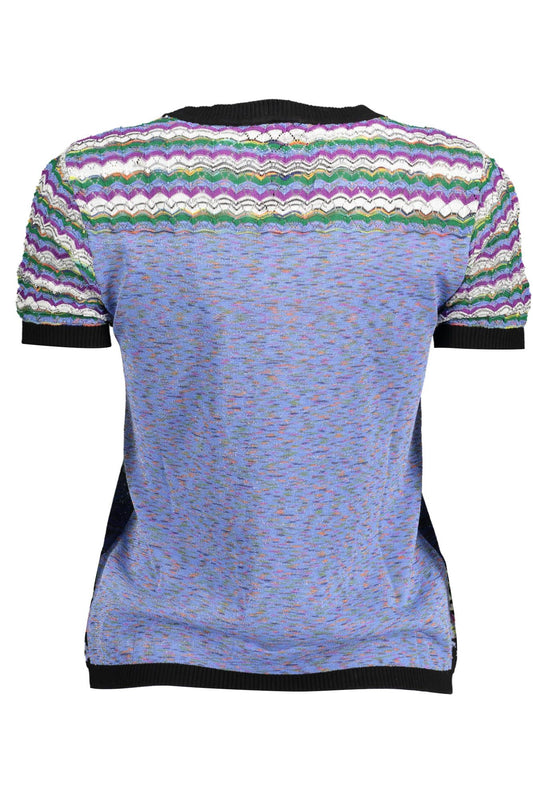 Light Blue Cotton Women T-Shirt