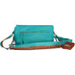 Light Blue Polyurethane Women Handbag