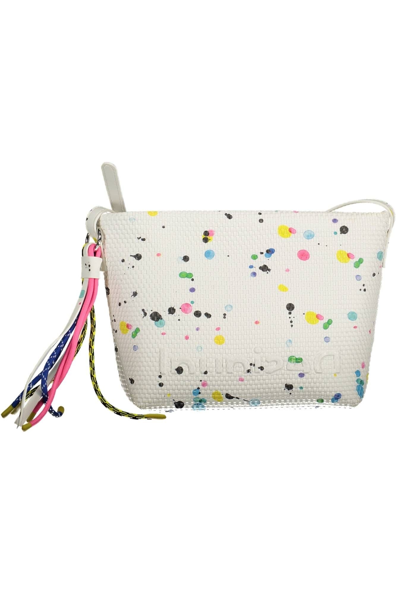 White Polyester Women Handbag
