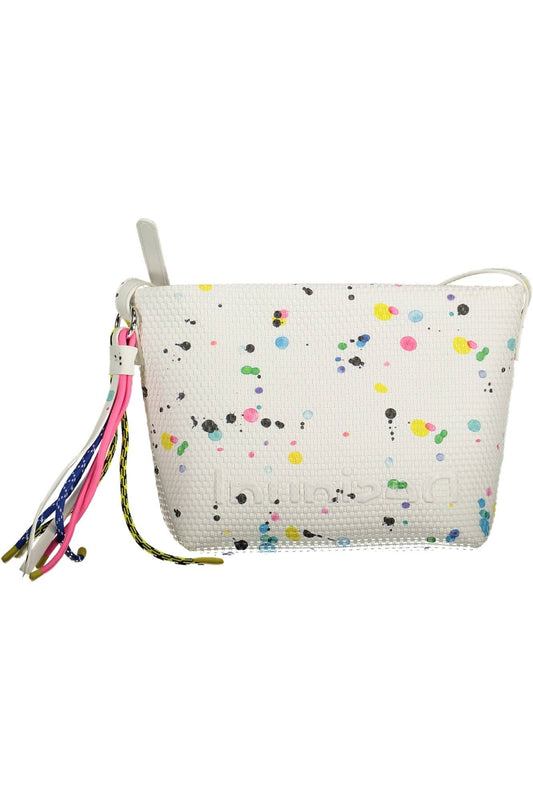 White Polyester Women Handbag
