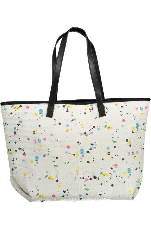 White Polyester Women Handbag