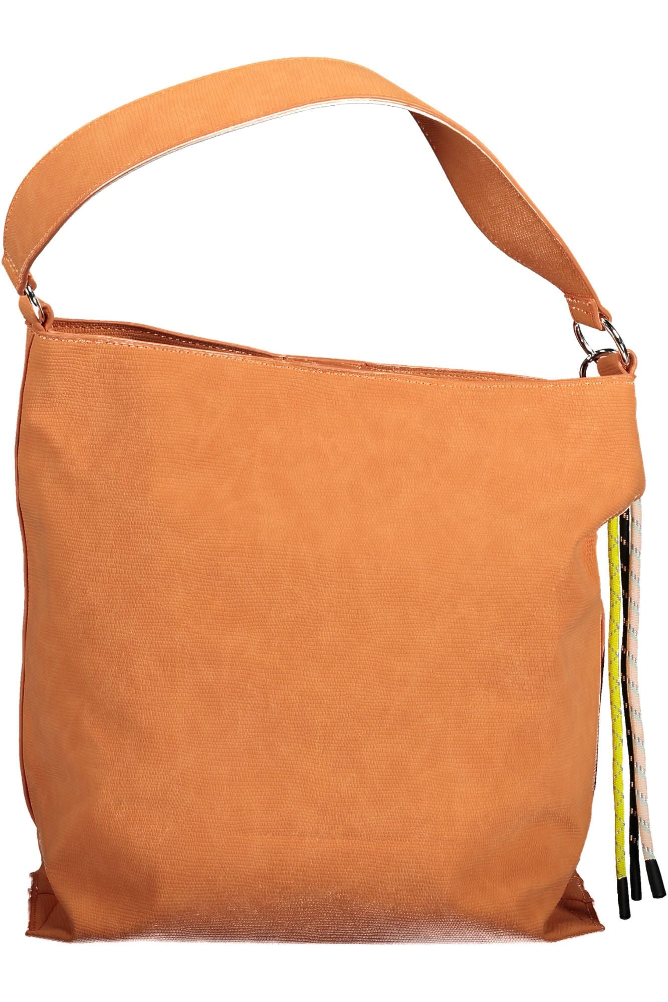 Orange Polyurethane Women Handbag