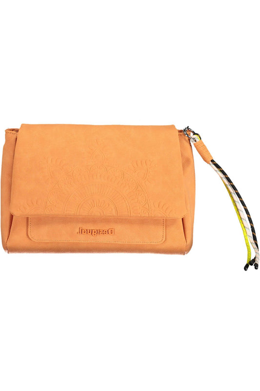 Orange Polyurethane Women Handbag