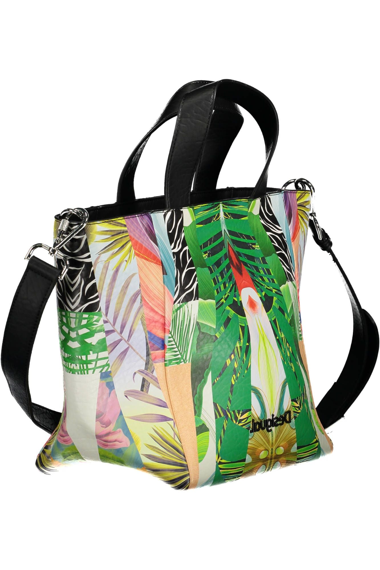 Green Polyurethane Women Handbag