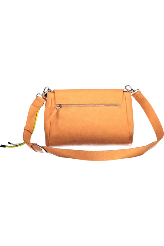 Orange Polyurethane Women Handbag