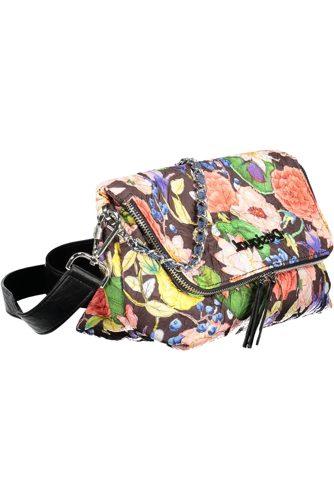 Black Polyurethane Women Handbag