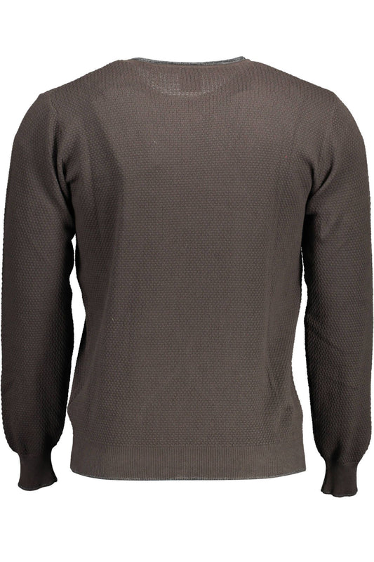 Brown Cotton Men Sweater