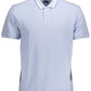 Light Blue Cotton Men Polo Shirt