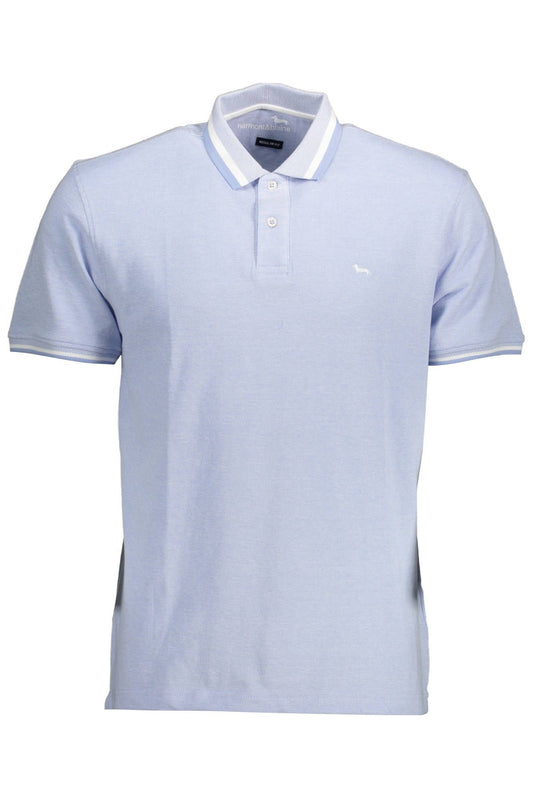 Light Blue Cotton Men Polo Shirt