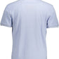 Light Blue Cotton Men Polo Shirt